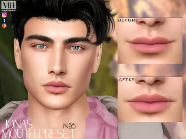 Alpha Jonas Mouth Preset N26 - The Sims 4 Custom Content