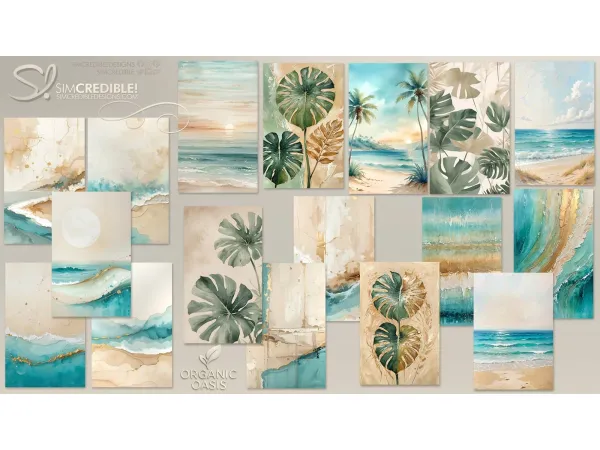 Mix Organic Oasis Hotel Suite Extras Poster - The Sims 4 Custom Content