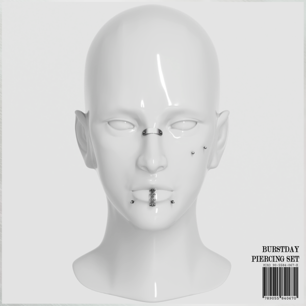 Alpha BURSTDAY Piercing Set by simsfinds - The Sims 4 Custom Content