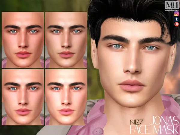 Alpha Jonas Face Mask N127 by magichandcc - The Sims 4 Custom Content