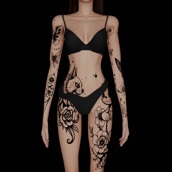 Mix Female tattoo 17 by simmer_creator - The Sims 4 Custom Content