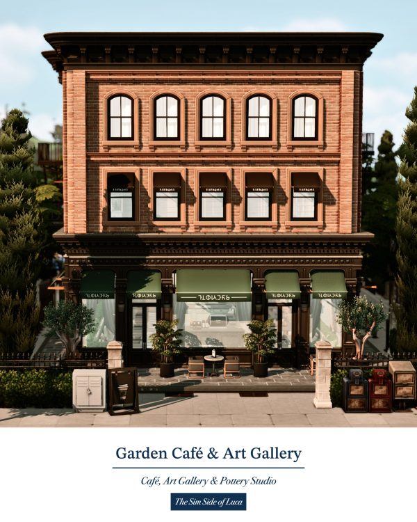 Mix Willow Creek Garden Cafe Art Gallery by simsfinds - The Sims 4 Custom Content