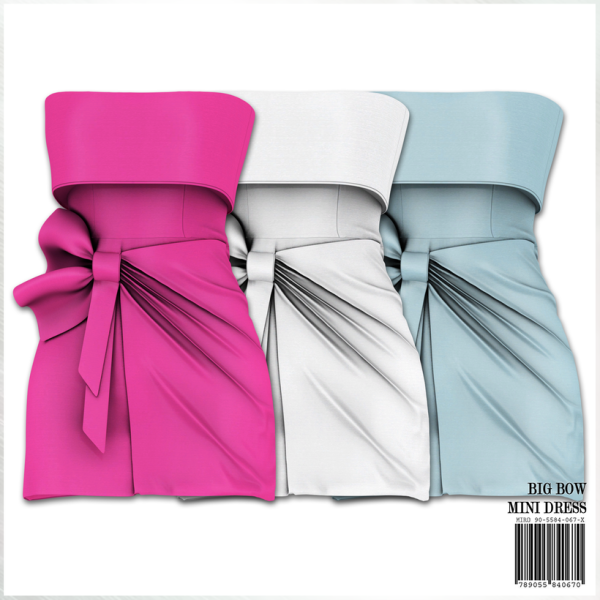 Alpha Big Bow Mini Dress by simsfinds - The Sims 4 Custom Content