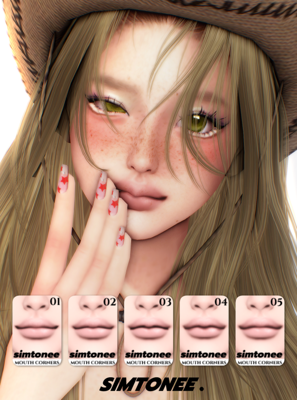 Mix Simtonee Mouth Corners 01 05 by simsfinds - The Sims 4 Custom Content