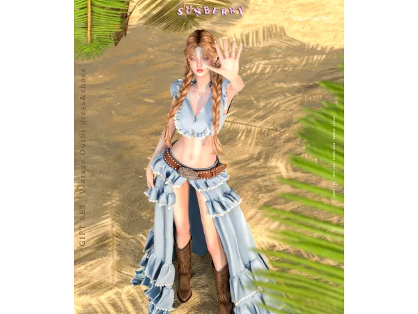 [SUNBERRY]  #25.47 GIFT SET Vintage Outfit dress