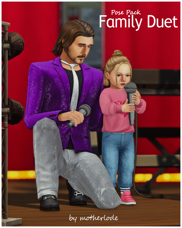 Mix Pose Pack Family Duet by simsfinds - The Sims 4 Custom Content