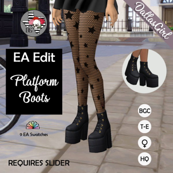 Maxis Match University Platform Boots (SLIDER Version) by simsfinds - The Sims 4 Custom Content
