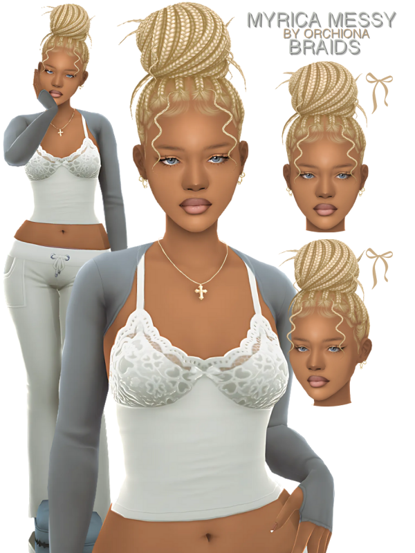 Maxis Match myrica messy braids by simsfinds - The Sims 4 Custom Content
