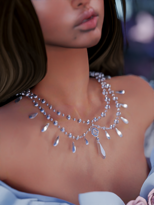 Alpha A Mask Of Blossoms Necklace by simsfinds - The Sims 4 Custom Content