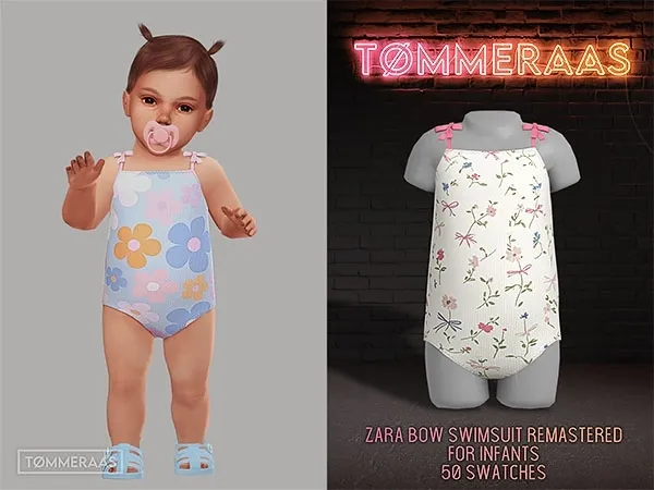 Mix Tu00d8MMERAAS Zara Bow Swimsuit Remastered for Infants (138) - The Sims 4 Custom Content