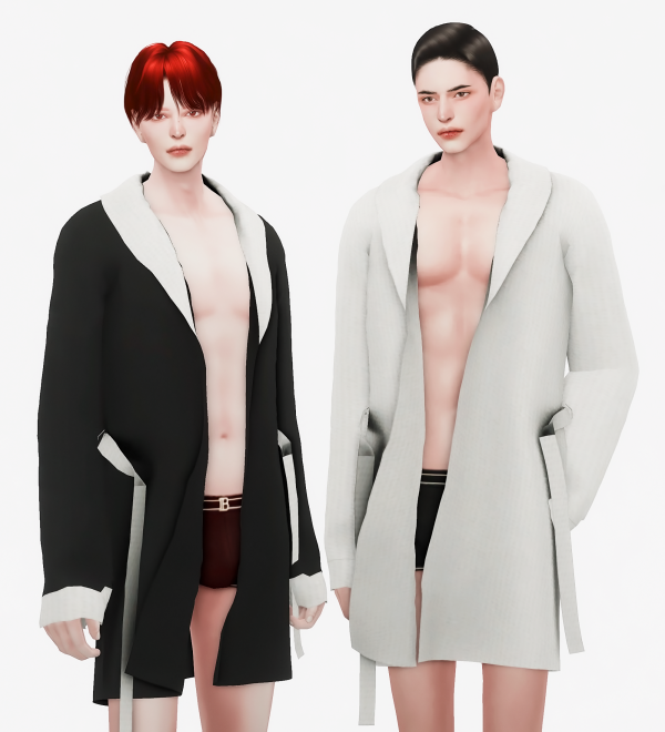 Alpha [sudal] shower robe M by simsfinds - The Sims 4 Custom Content