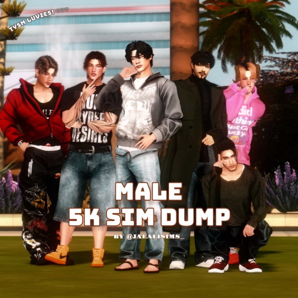 Maxis Match 5K male sim dump by simsfinds - The Sims 4 Custom Content