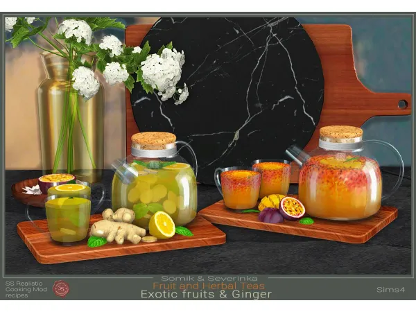 Alpha Tea with ginger mango and passion fruit by Somik_Severinka - The Sims 4 Custom Content