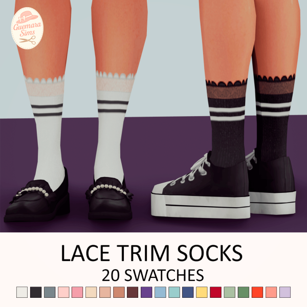 Maxis Match Lace Trim Socks by simsfinds - The Sims 4 Custom Content