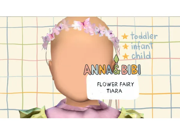 Mix Flower Fairy Tiara child toddler and infant by Anna Bibi - The Sims 4 Custom Content