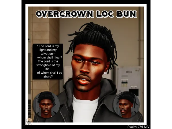 Alpha OVERGROWN LOC BUN by khadijah551 - The Sims 4 Custom Content