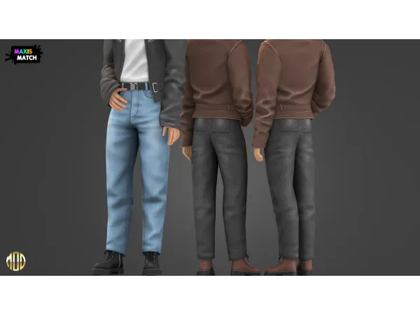 Maxis Match IRON HORSE JEANS by modcollective - The Sims 4 Custom Content