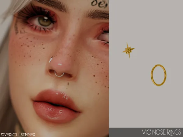 Alpha Vic nose rings by overkillsimmer - The Sims 4 Custom Content