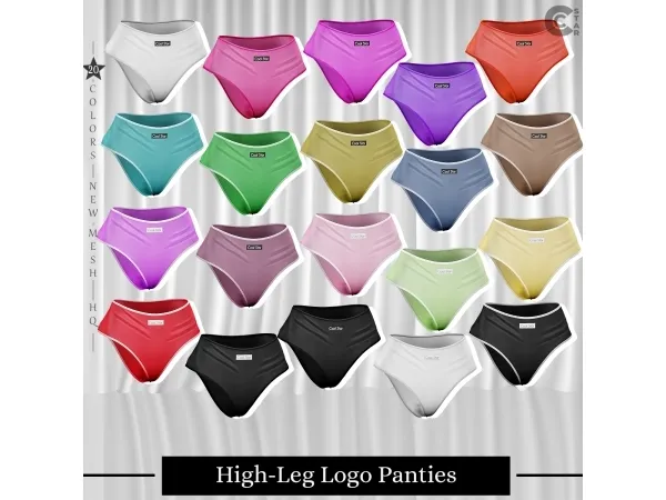 Alpha High Leg Logo Panties cool_content_star - The Sims 4 Custom Content