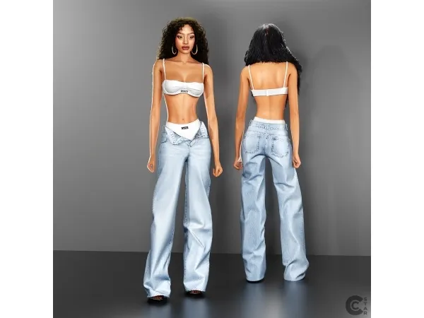 Alpha Unbuttoned High Rise Jeans cool_content_star - The Sims 4 Custom Content