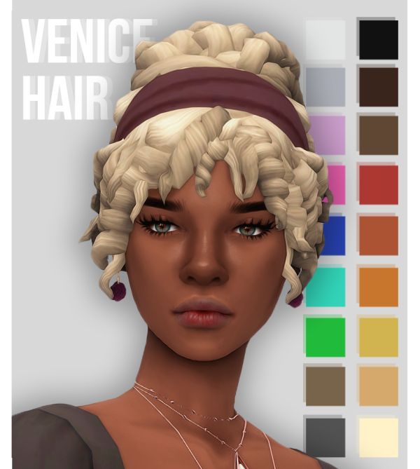 Maxis Match okruee venice hair by simsfinds - The Sims 4 Custom Content