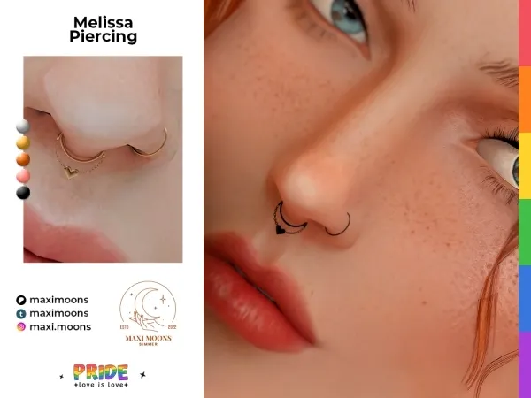 Alpha Melissa Piercing by maximoons - The Sims 4 Custom Content