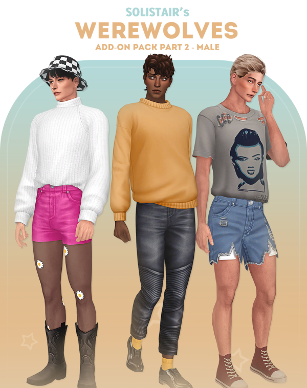 Maxis Match Werewolves Add on Pack PART 2 MALE by simsfinds - The Sims 4 Custom Content