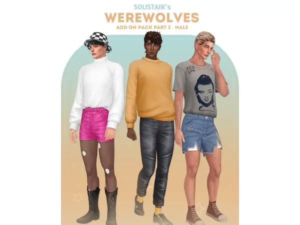 Maxis Match Werewolves Add on Pack PART 2 MALE by Solistair - The Sims 4 Custom Content