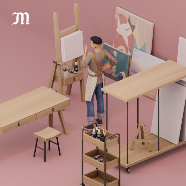 Maxis Match THE ART ROOM by simsfinds - The Sims 4 Custom Content