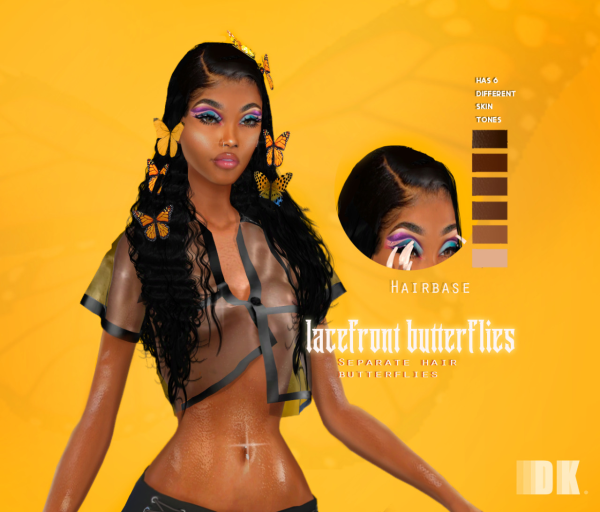 Alpha Lace Front Butterflies by simsfinds - The Sims 4 Custom Content