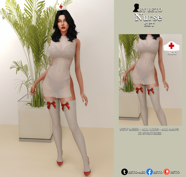 Alpha Nurse SET by simsfinds - The Sims 4 Custom Content