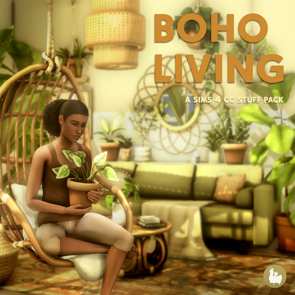Maxis Match boho living stuff pack by simsfinds - The Sims 4 Custom Content