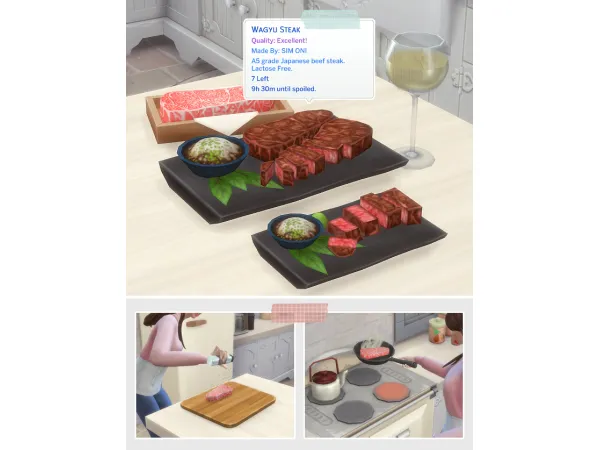 Maxis Match August 2021 Recipe_Wagyu Steak by ONI - The Sims 4 Custom Content