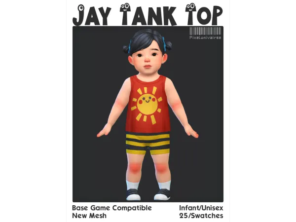 Maxis Match Jay Tank Top by pixelunivairse - The Sims 4 Custom Content