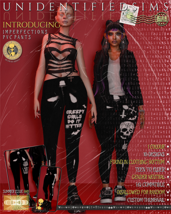Alpha Imperfections PVC Pants by unidentifiedsims - The Sims 4 Custom Content