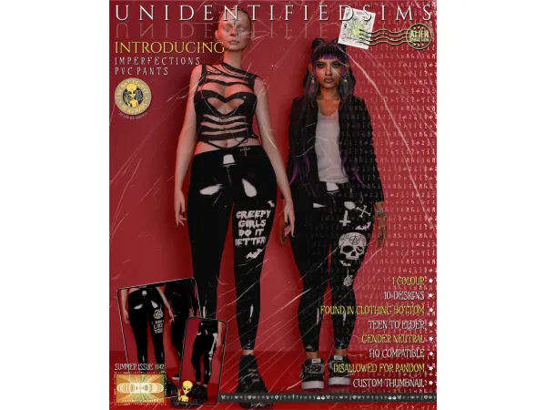 Alpha Imperfections PVC Pants - The Sims 4 Custom Content