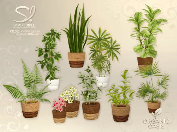 Alpha Organic Oasis Hotel Suite Plants by simcredible - The Sims 4 Custom Content