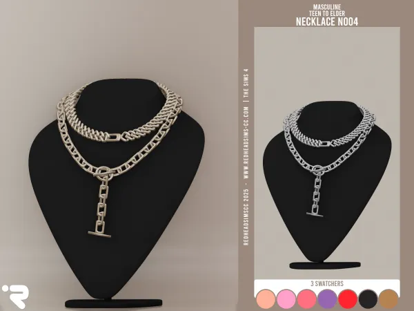 Alpha AM NECKLACE N004 by redheadsims - The Sims 4 Custom Content