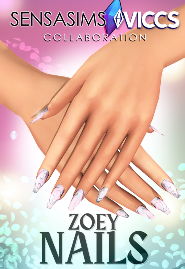 Alpha VICCS X SENSASIMS_ DEMON HUNTERS KPOP ZOEY NAILS (TEEN ELDER) by viccs - The Sims 4 Custom Content