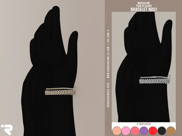 Alpha AM BRACELET N001 by redheadsims - The Sims 4 Custom Content