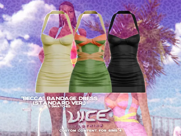 Alpha VICE BECCA Bandage Dress (Standard Version) by decayed - The Sims 4 Custom Content