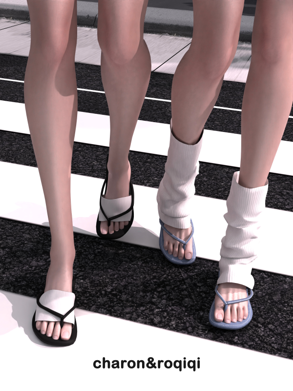 Alpha [charonroqiqi]flip flops[free] by simsfinds - The Sims 4 Custom Content