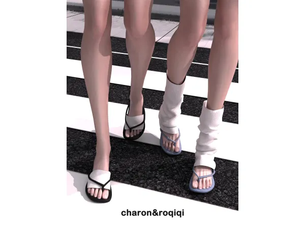 Alpha [charonroqiqi]flip flops[free] - The Sims 4 Custom Content
