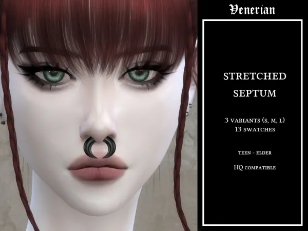 Mix Stretched Septum (3 sizes) by venerian - The Sims 4 Custom Content