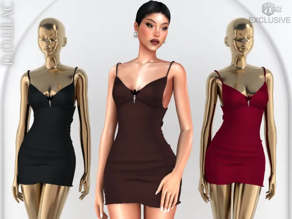 Alpha Crystal Stones Mini Dress DO0959 - The Sims 4 Custom Content