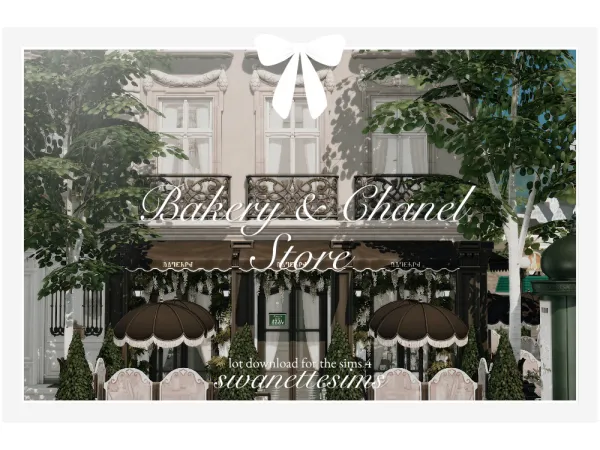 Mix bakery chanel store sims 4 lot download list by swanettesims - The Sims 4 Custom Content