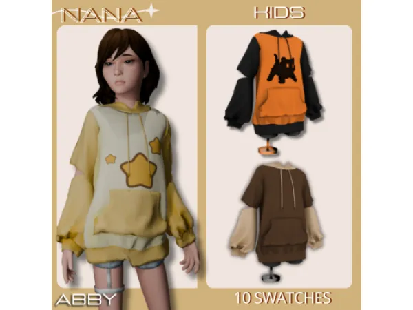7NANA - (Abby) Oversized Hoodie With Shorts
