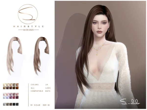 Alpha S CLUB_040925_ long hairstyle Club by thesimsresource - The Sims 4 Custom Content