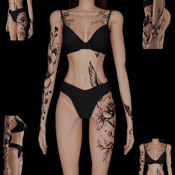 Mix Female tattoo 22 by simmer_creator - The Sims 4 Custom Content
