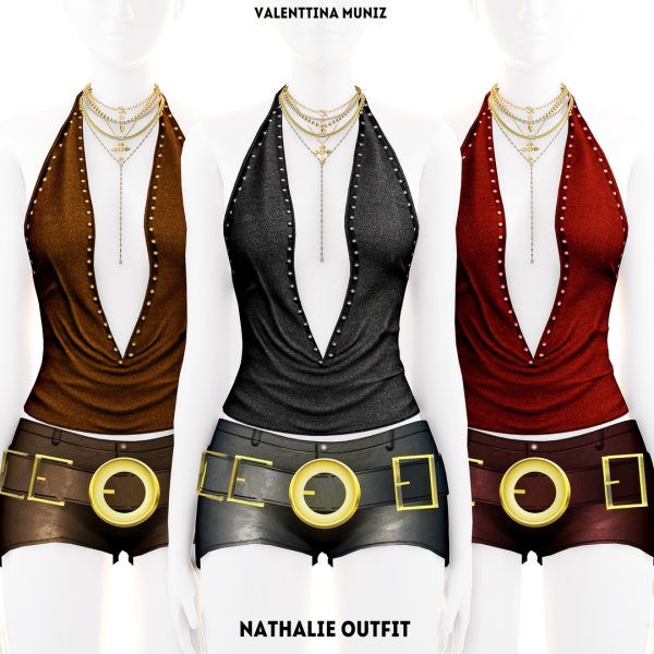 Mix Nathalie Outfit Custom Content Skirt Y2k ts4cc vinatage by valentinamuniz - The Sims 4 Custom Content